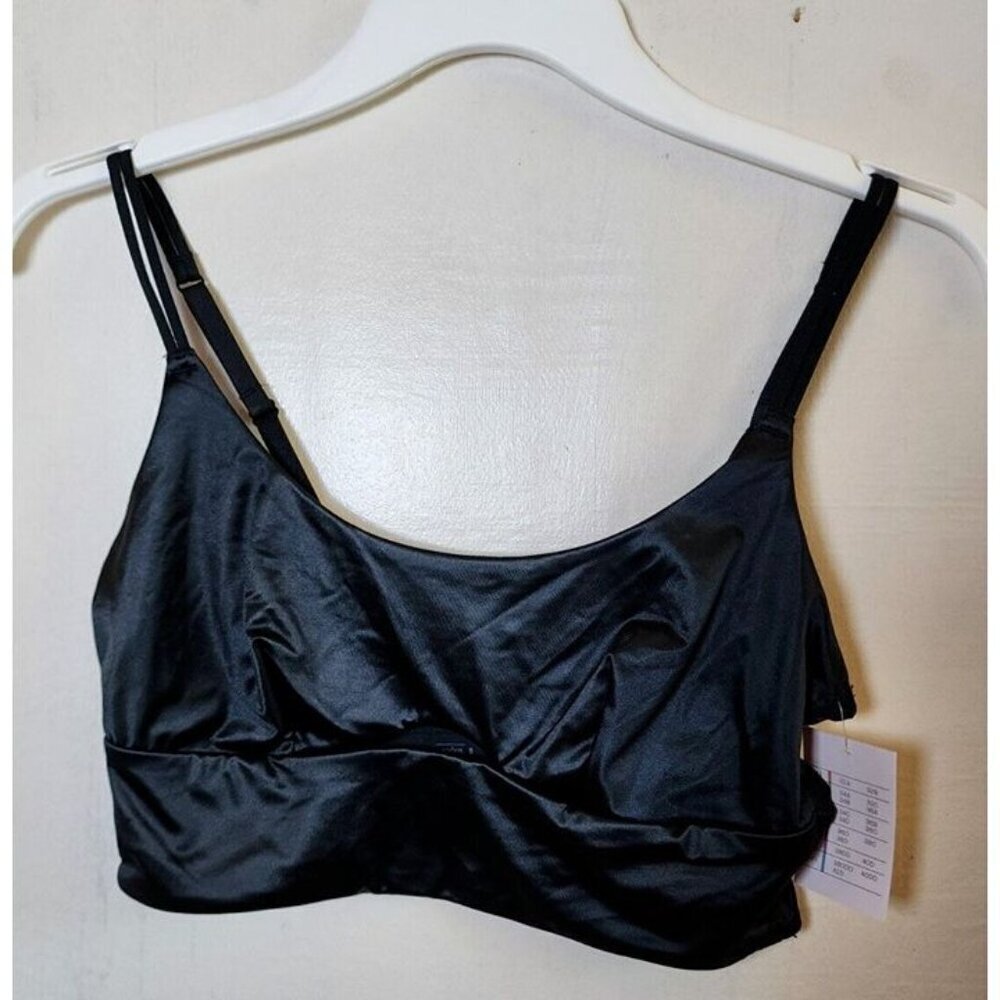 New Auden Women's Black Keyhole Front Pullover Bralette Adjustable Straps Size S